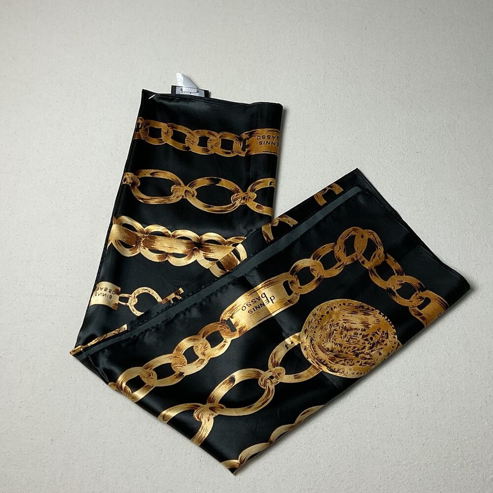 Dennis By Dennis Basso Black Lightweight Neckerchief Scarf NWT